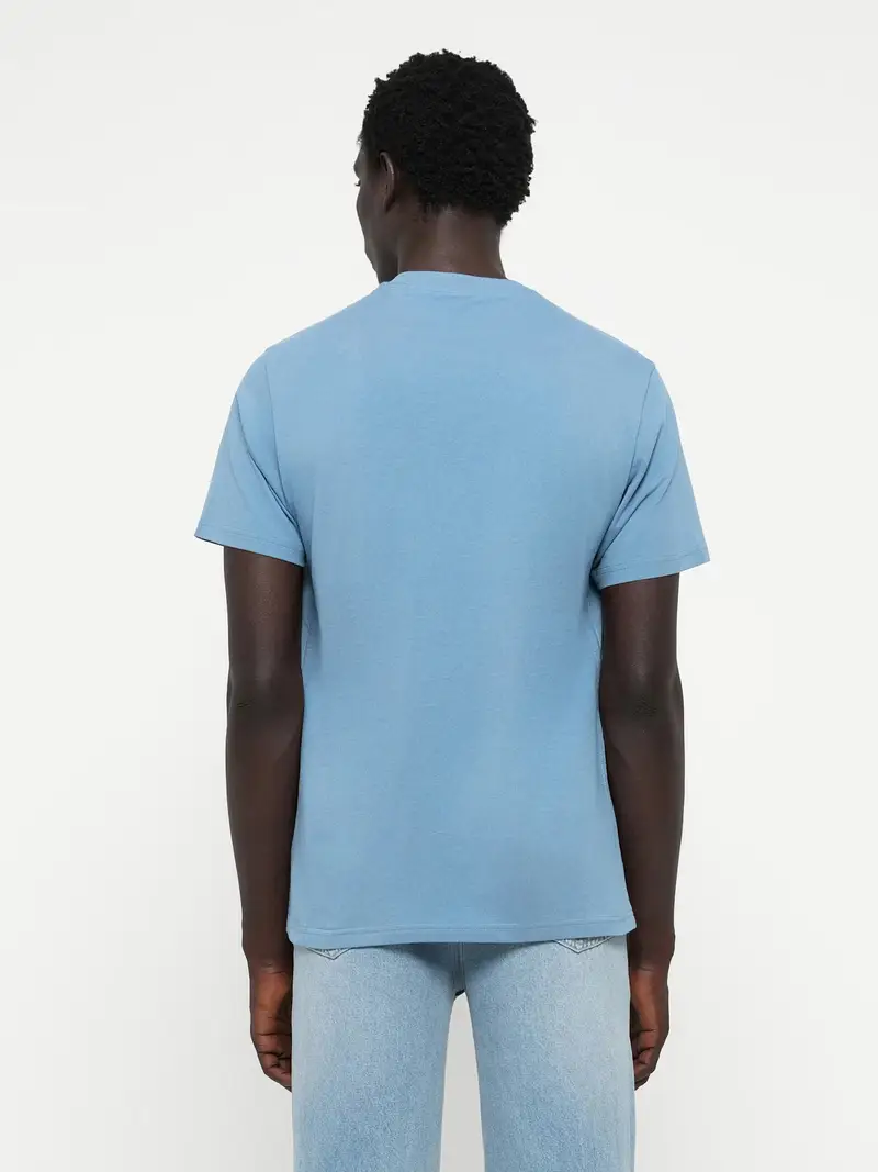 Maglietta blu chiaro / nero / bianco miniatura 3