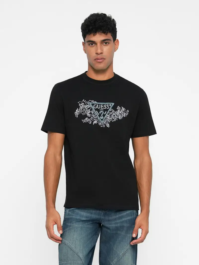 Maglietta blu chiaro / nero / bianco miniatura 2