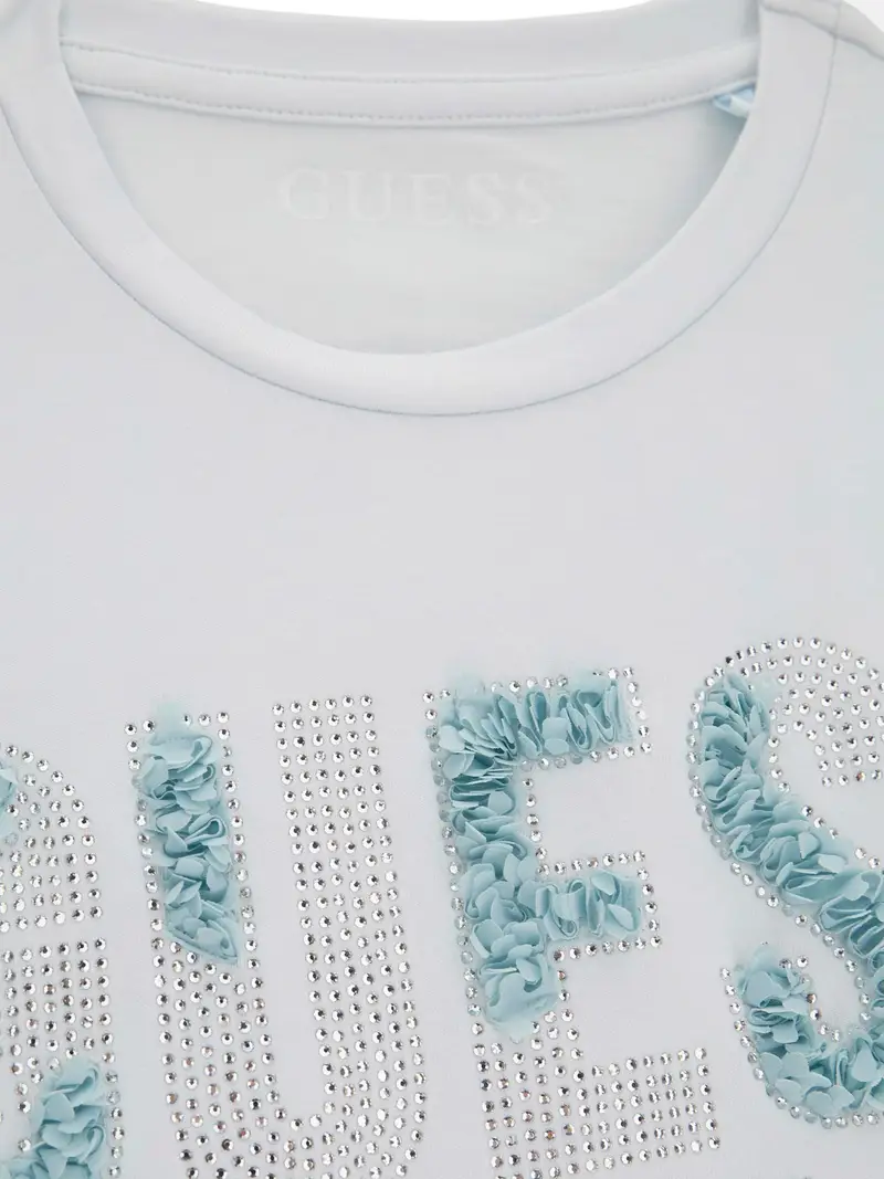 Maglietta blu ciano / blu pastello miniatura 3