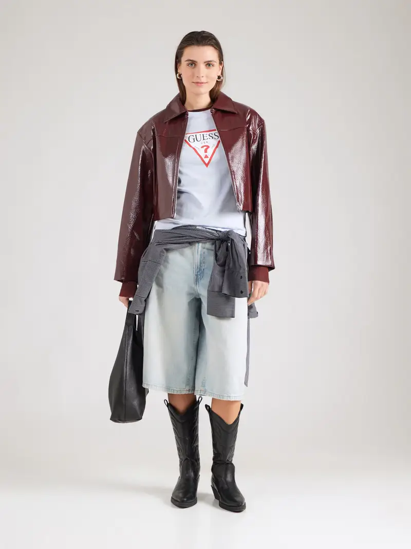 Maglietta blu pastello / rosso / nero / bianco miniatura 3