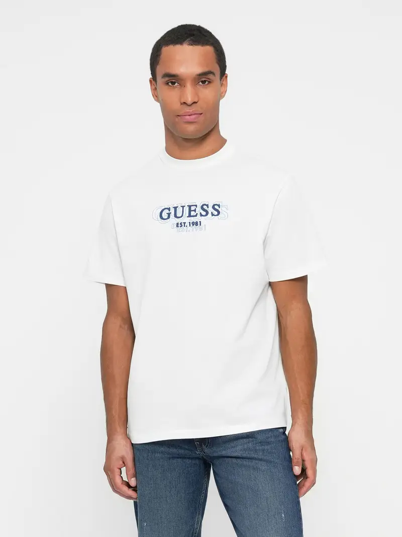 Maglietta blu scuro / bianco miniatura 2