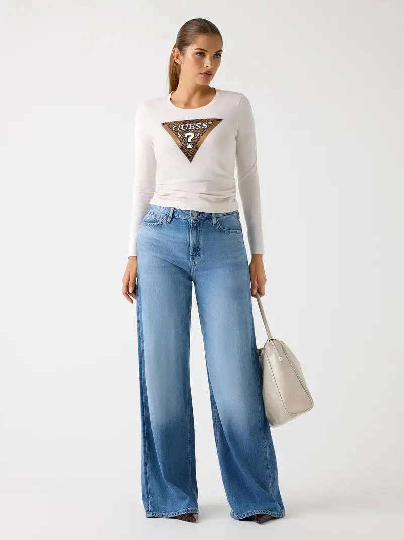 Maglietta champagne / marrone / nero / bianco miniatura 3