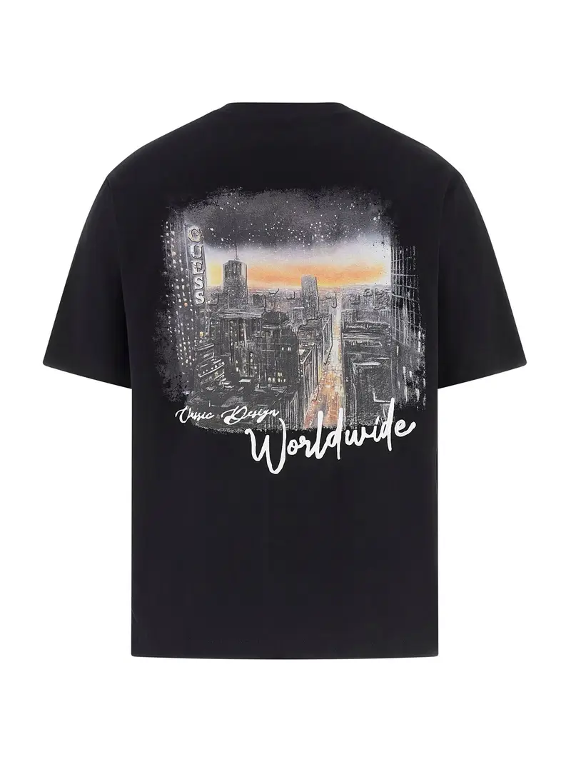 Guess Maglietta Uomo Nero con Design Moderno miniatura 2