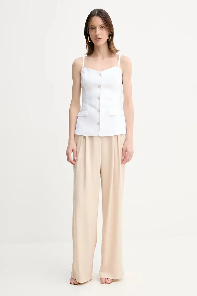 maglietta di lino ISABEAU donna colore bianco W5GH0L WH5L2 miniatura 2