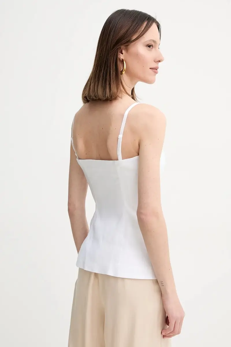 maglietta di lino ISABEAU donna colore bianco W5GH0L WH5L2 miniatura 3