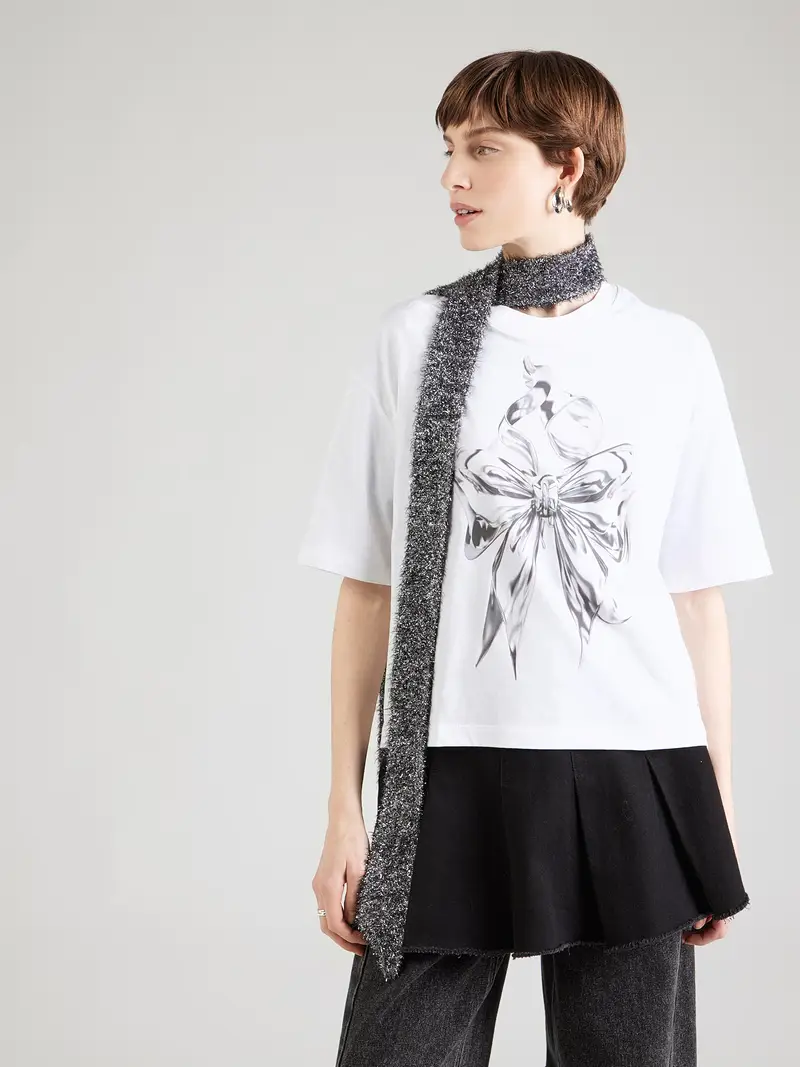 Maglietta grigio chiaro / bianco miniatura 2