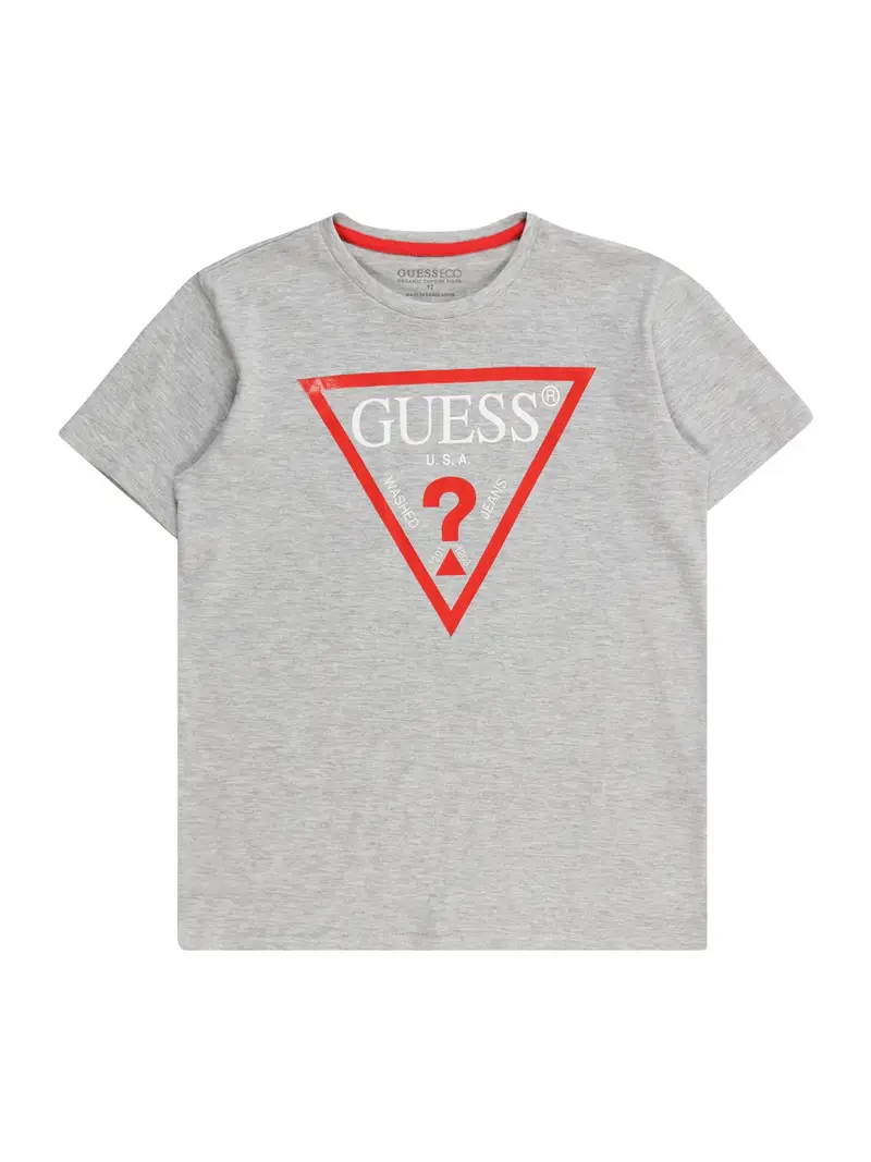 GUESS Maglietta  grigio chiaro / rosso / bianco