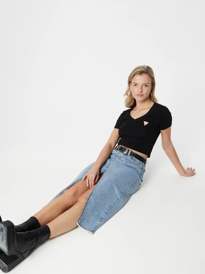 GUESS Maglietta grigio chiaro / rosso / nero miniatura 3