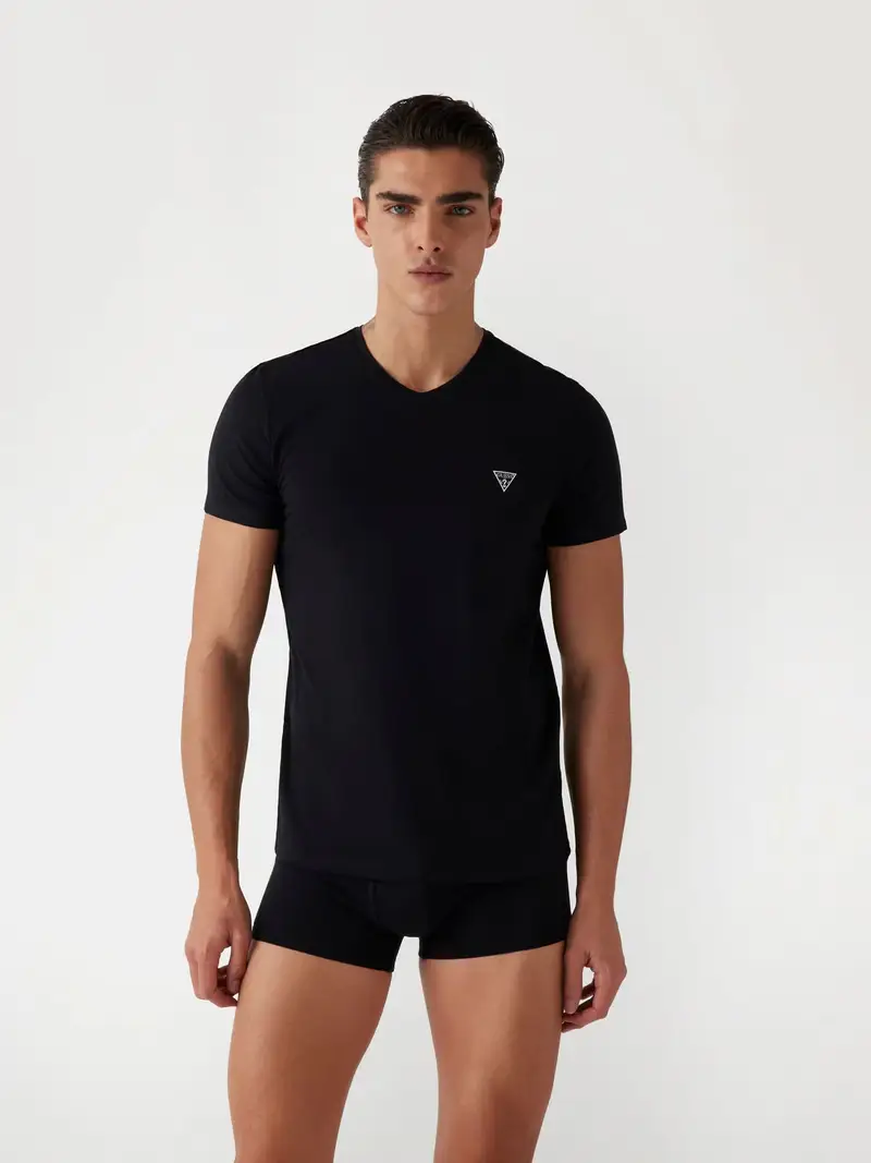 Maglietta intima Caleb nero / bianco miniatura 2