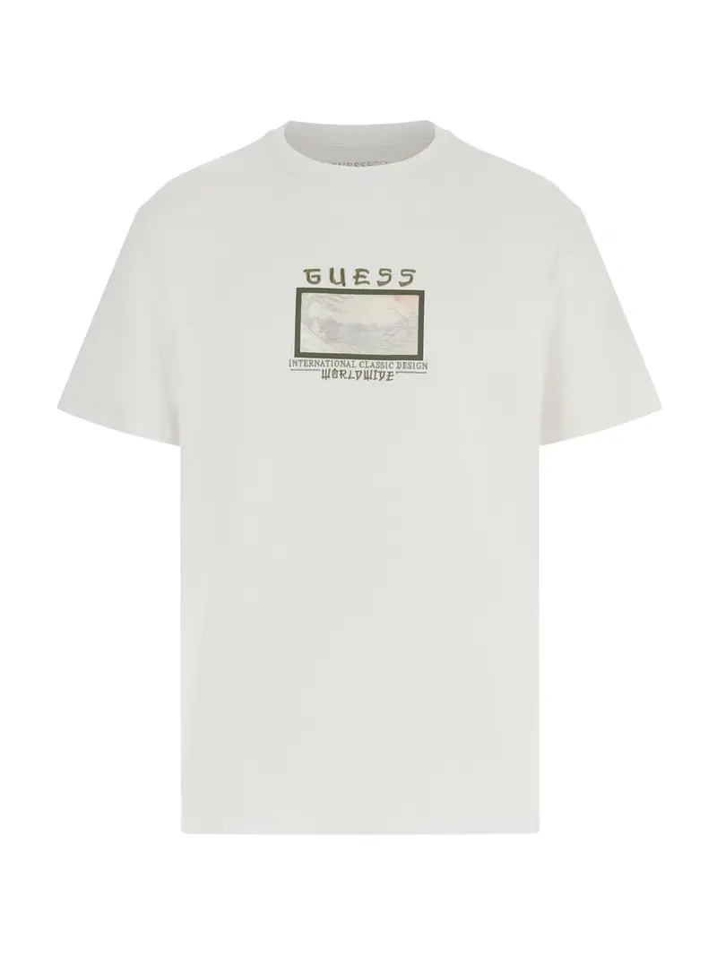 Maglietta JAPAN SMALL LANDSCAPE beige chiaro / oliva / bianco