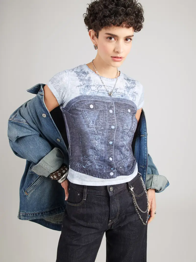 Maglietta marino / blu denim / blu chiaro miniatura 3