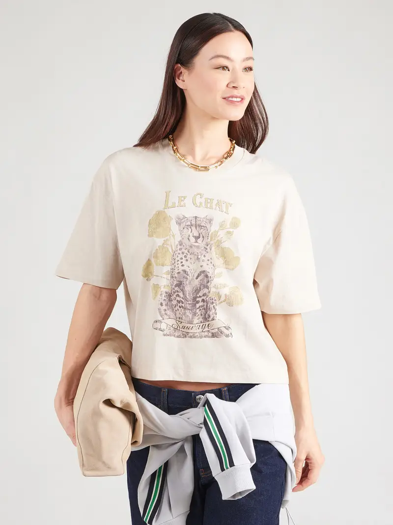 Maglietta marrone chiaro / giallo chiaro / grigio chiaro miniatura 2