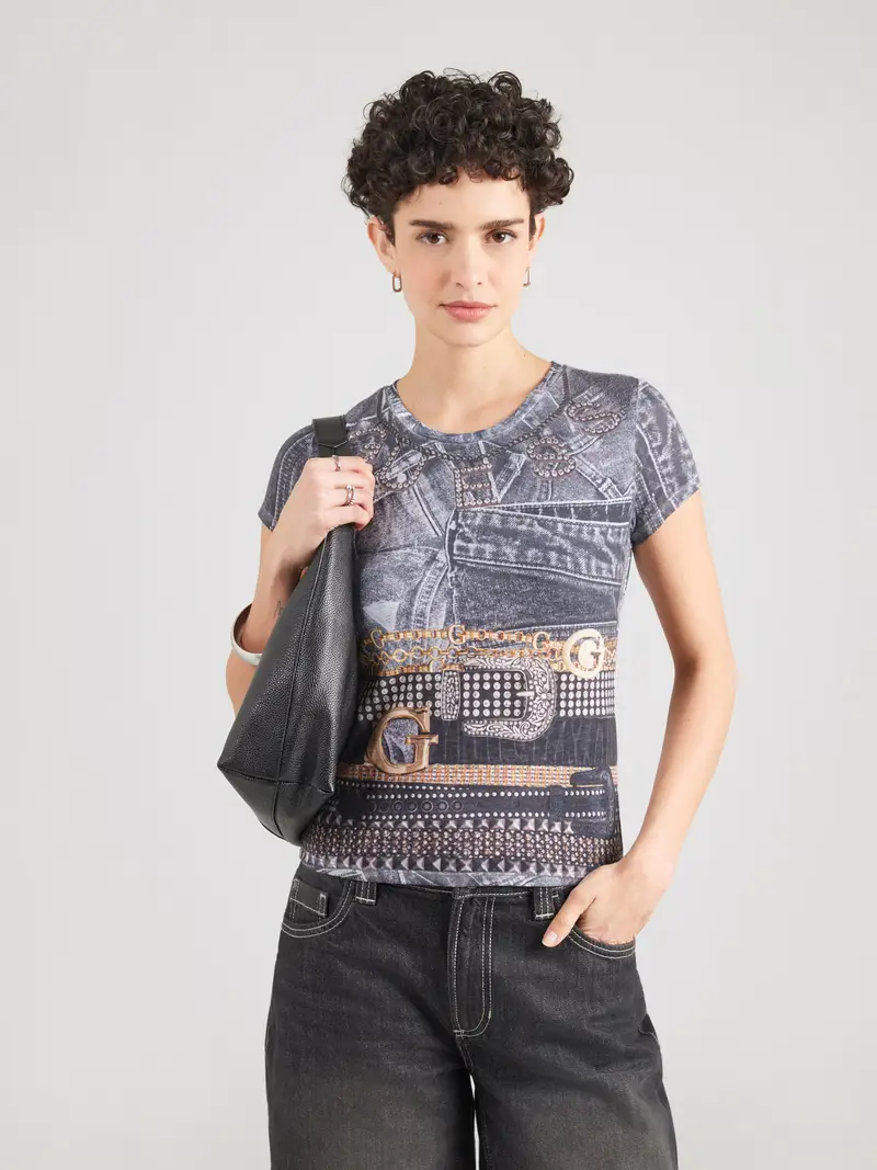 Maglietta marrone / marrone scuro / nero / bianco miniatura 2