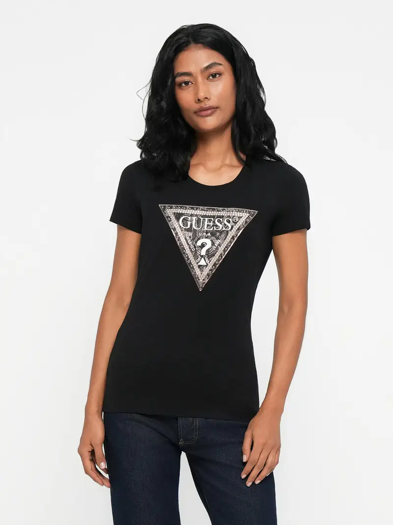 Maglietta marrone / nero miniatura 2