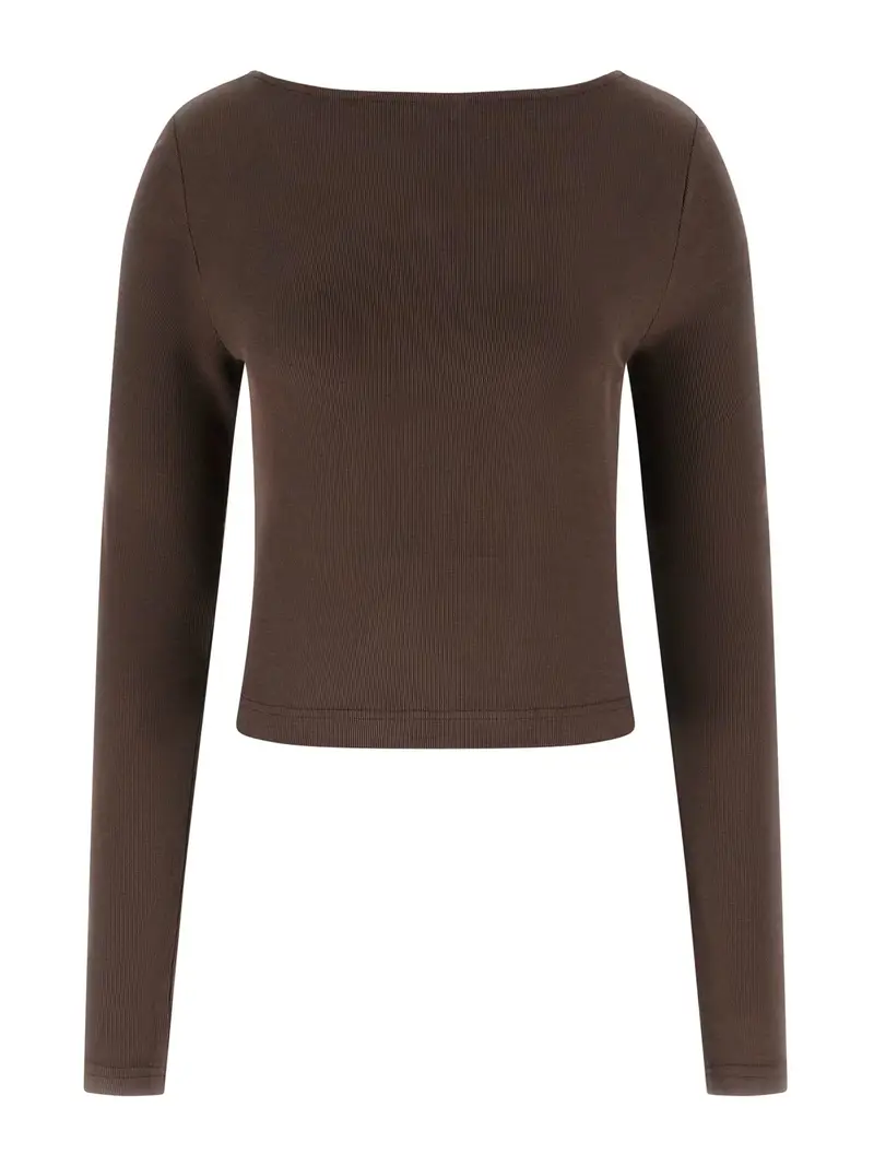 Maglietta 'MILENA' marrone scuro miniatura 2