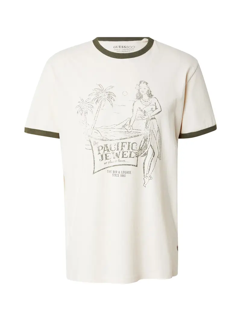 Maglietta NO PLAN TO LEAVE crema / oliva