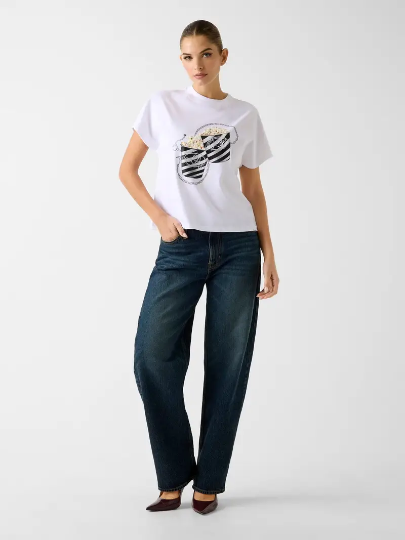 Maglietta POPCORN nero / bianco miniatura 3