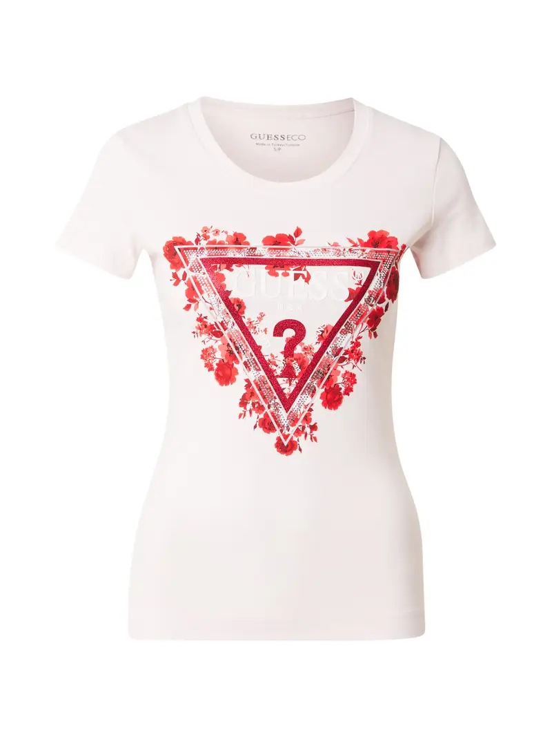 Maglietta rosa pastello / rosso / argento / bianco