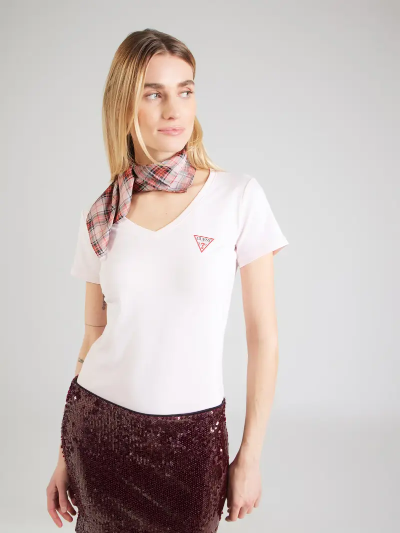 Maglietta rosa pastello / rosso / nero miniatura 2