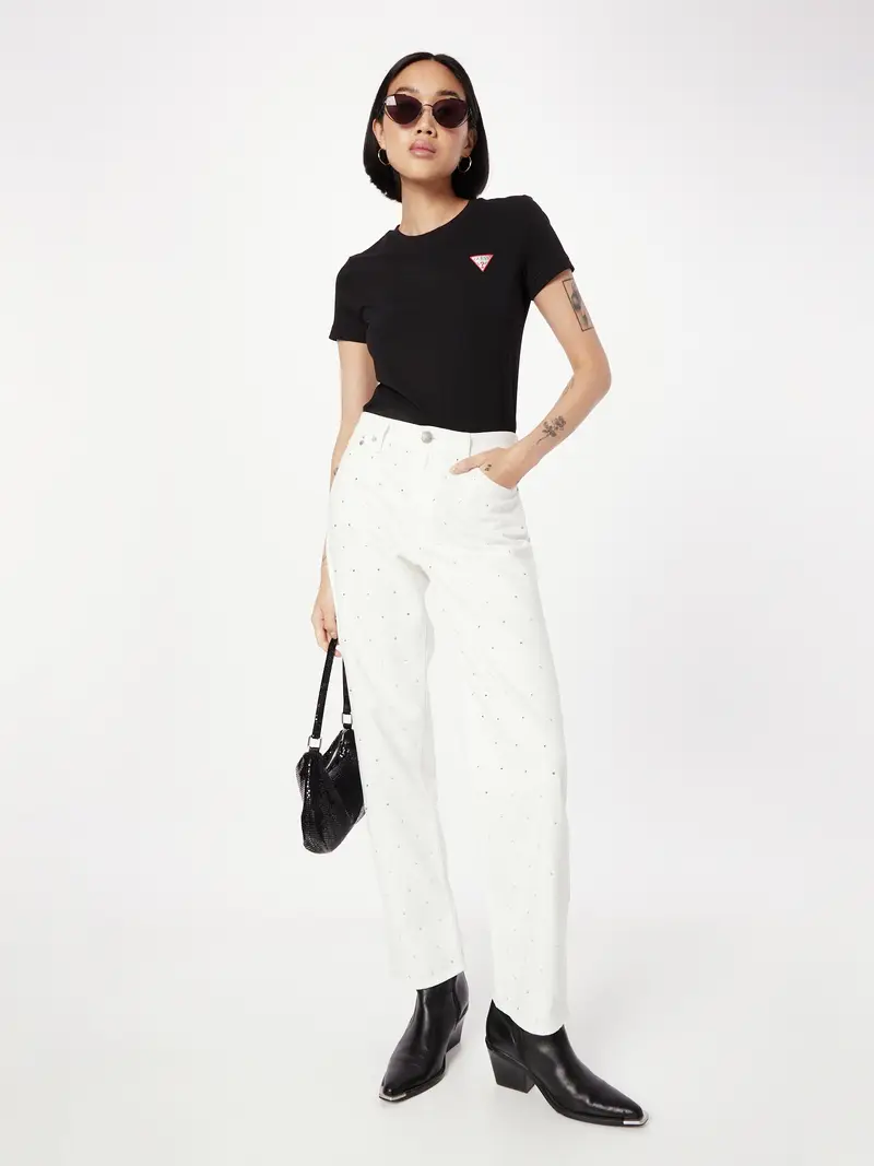 GUESS Maglietta rosso / nero / argento miniatura 3