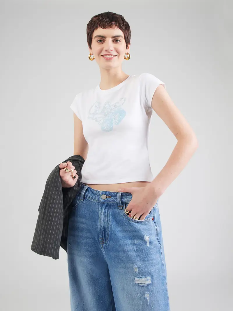 Maglietta STRAWBERRY blu pastello / bianco miniatura 2