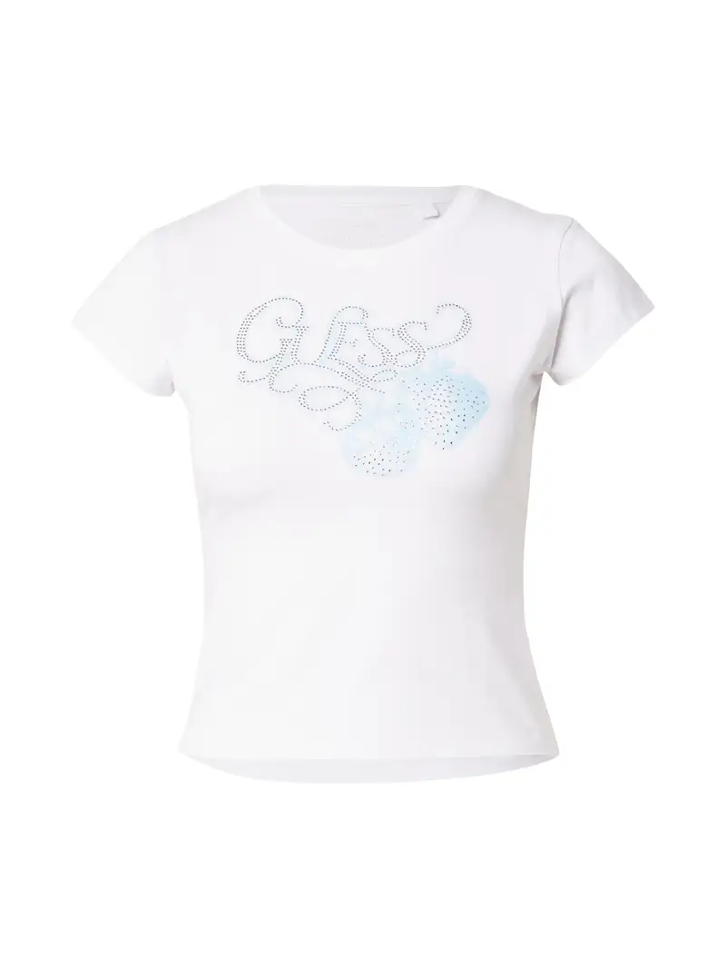 Maglietta STRAWBERRY blu pastello / bianco