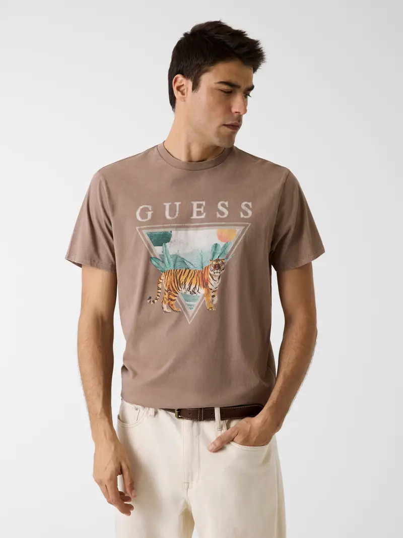 Maglietta TIGER SPIRIT beige / broccato / smeraldo / arancione miniatura 2