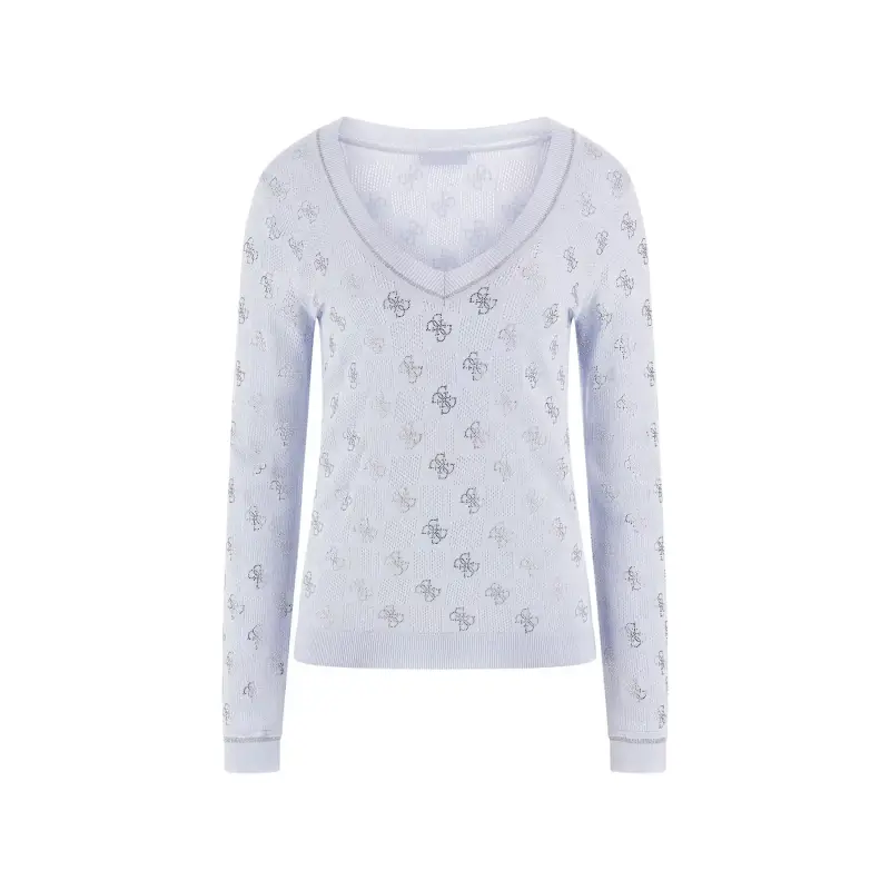 Maglione a maniche lunghe con col V da donna Guess Rosie 4G