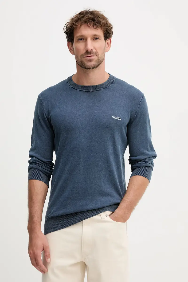 maglione con aggiunta di seta CHESLEY colore blu navy M4GR06 Z3DN1
