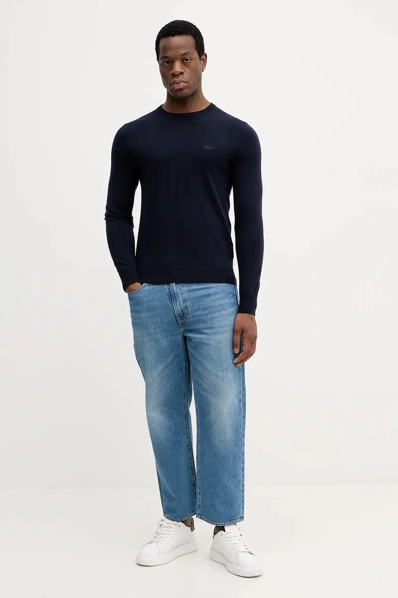 maglione con aggiunta di seta DANIEL Blu navy miniatura 2