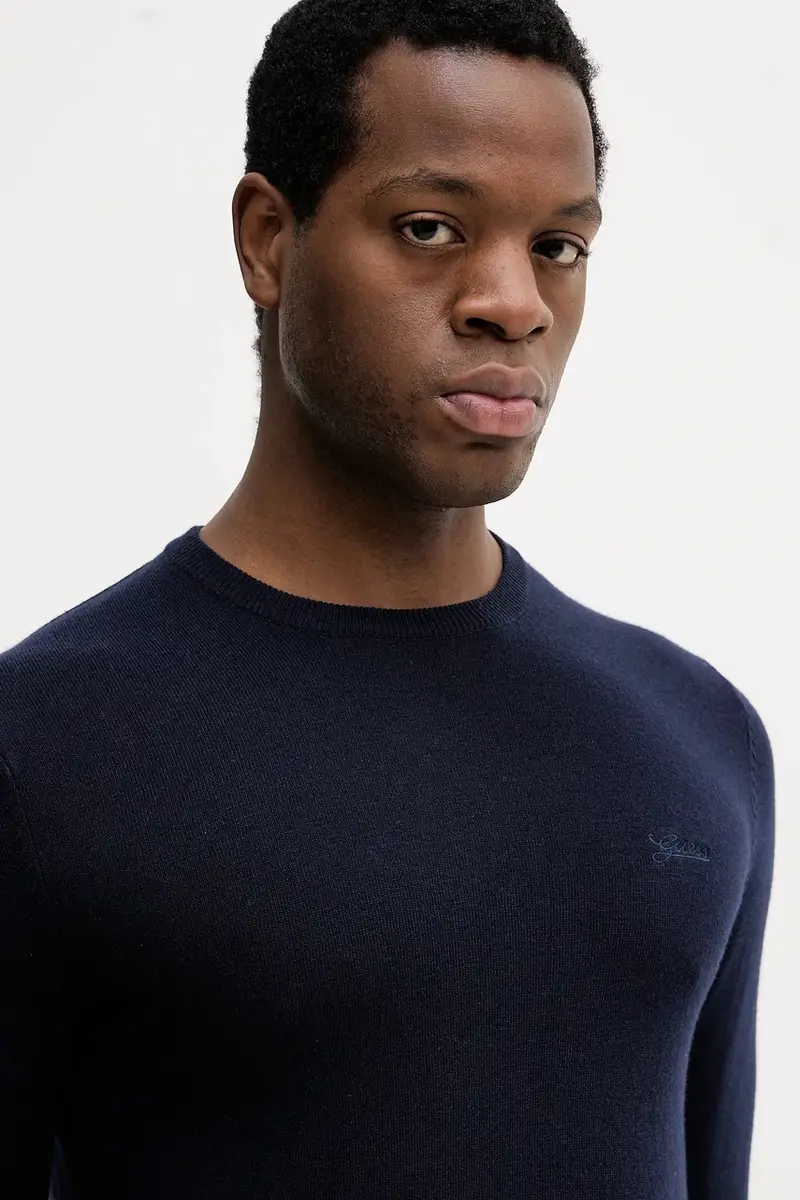 maglione con aggiunta di seta DANIEL Blu navy miniatura 4