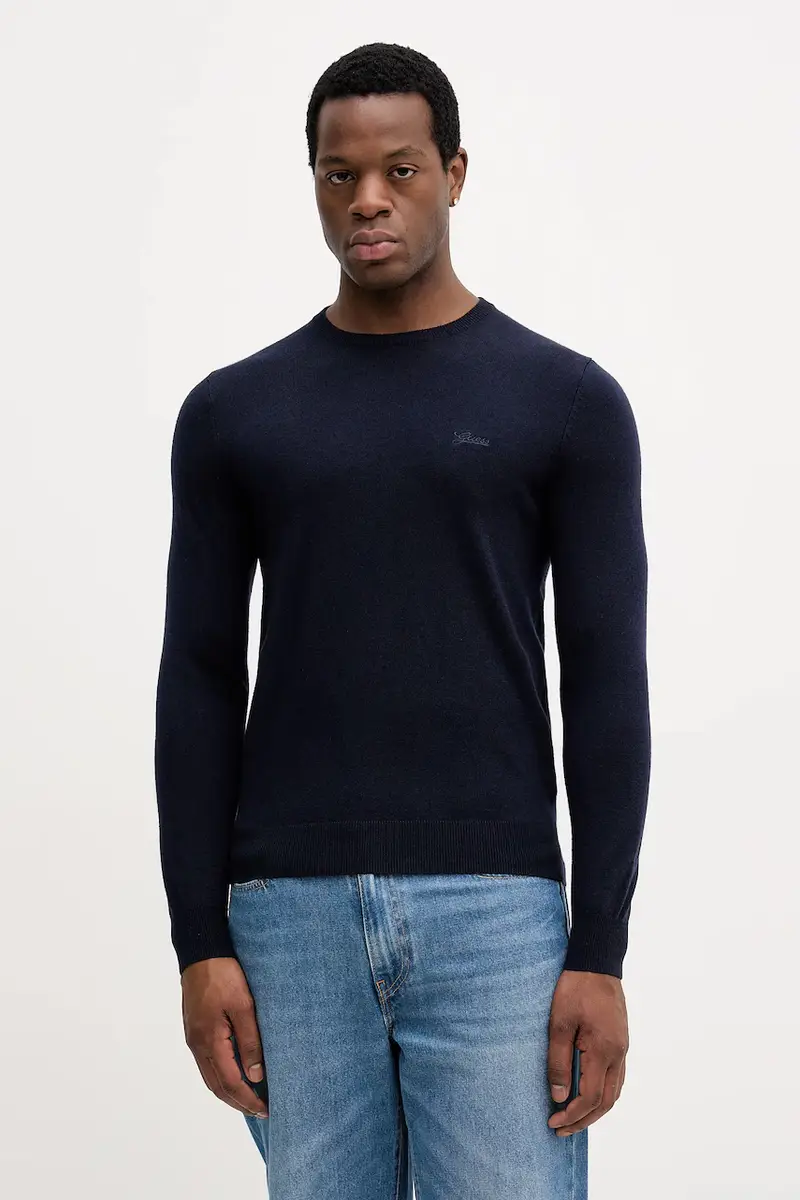 maglione con aggiunta di seta DANIEL Blu navy