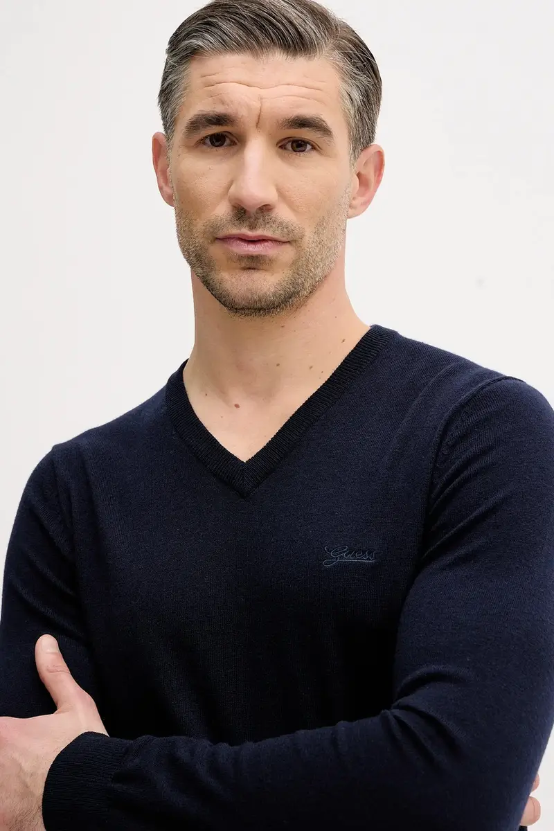 maglione con aggiunta di seta DAREN Blu navy miniatura 4