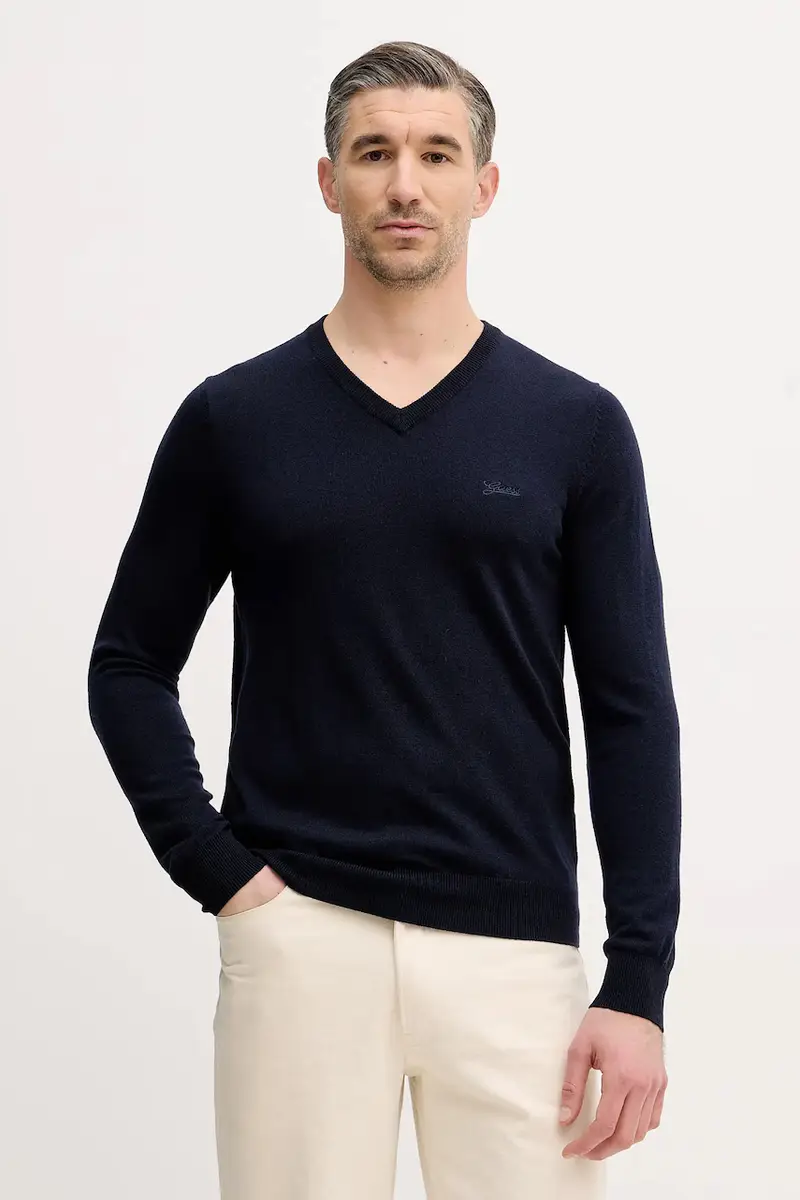 maglione con aggiunta di seta DAREN Blu navy