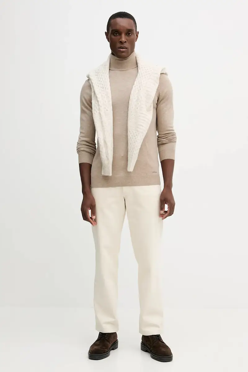 maglione con lana JIM colore beige M5BR09 Z0432 miniatura 2