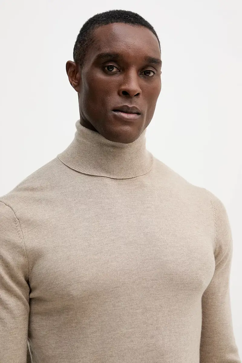 maglione con lana JIM colore beige M5BR09 Z0432 miniatura 4