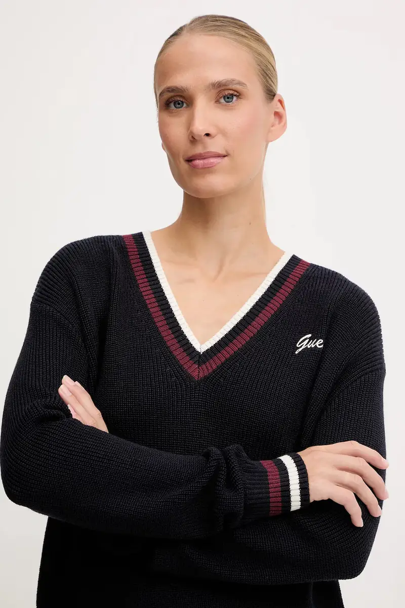 maglione con lana SABINA colore blu navy V5BR01 Z1152 miniatura 4