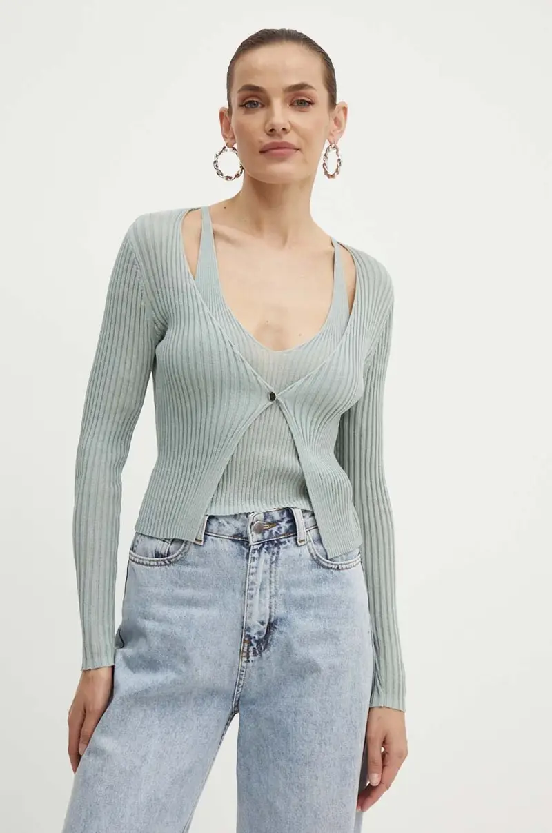 maglione donna colore verde W4YR37 Z3G32 miniatura 4