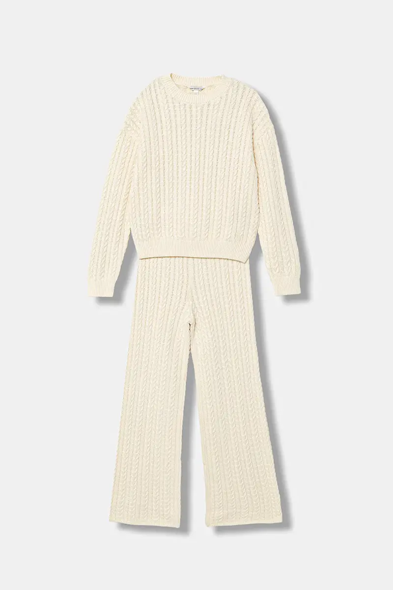 maglione e pantaloni in cotone per bambini colore beige J5BG01 Z4130