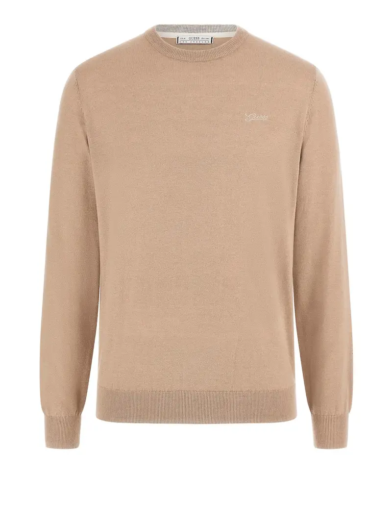 maglione guess daniel basic da uomo - beige