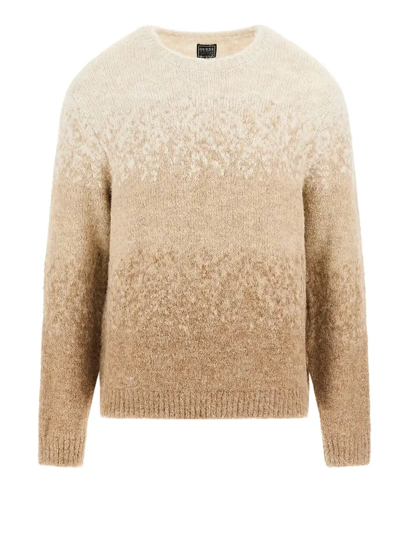 maglione guess trey marled stripe da uomo - beige