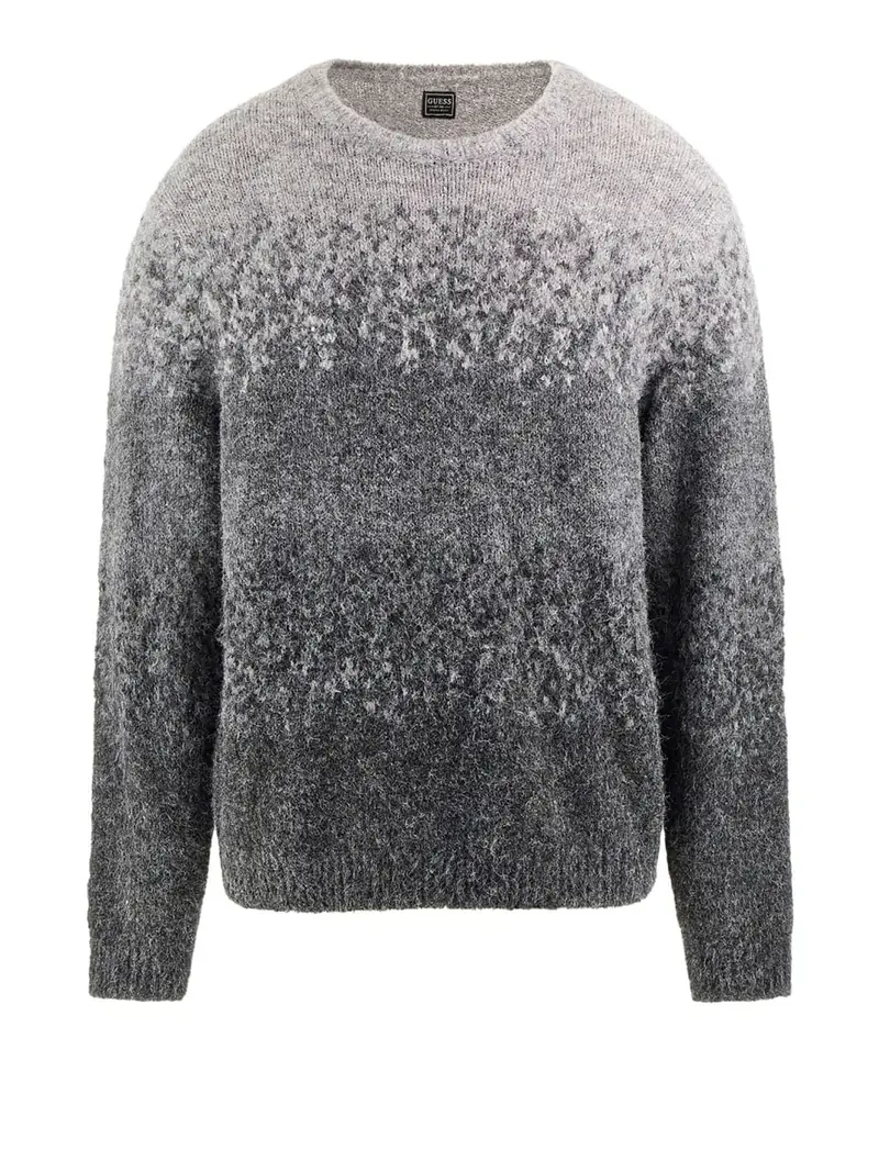 maglione guess trey marled stripe da uomo - grigio