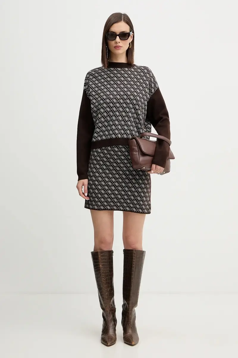 maglione in misto lana AUBREY donna colore marrone W5BR23 Z3JD2 miniatura 2