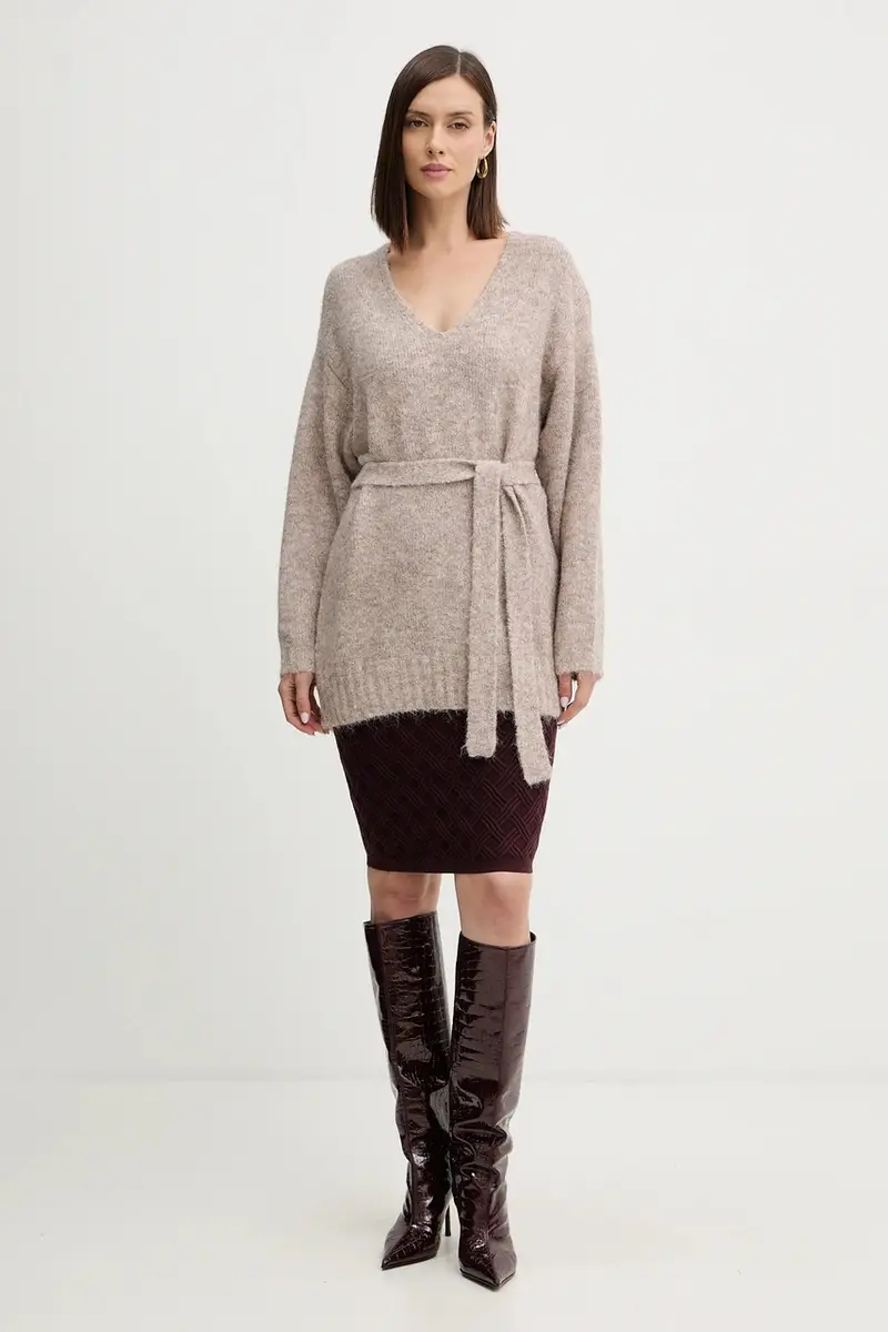 maglione in misto lana KIYOKA donna colore marrone W5BR0P Z4302 miniatura 2