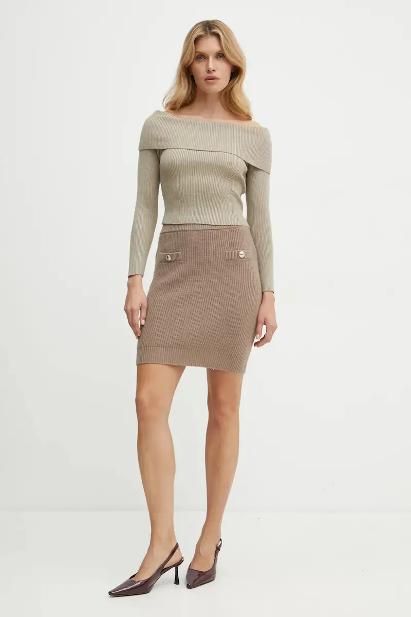 maglione NINA donna colore beige W4BR73 Z3K92 miniatura 2