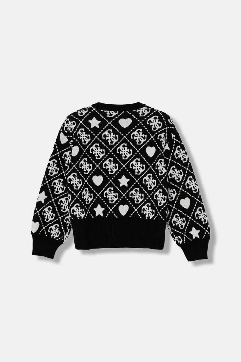 maglione per bambini con misto lana colore nero J5BR02 Z3K10 miniatura 2