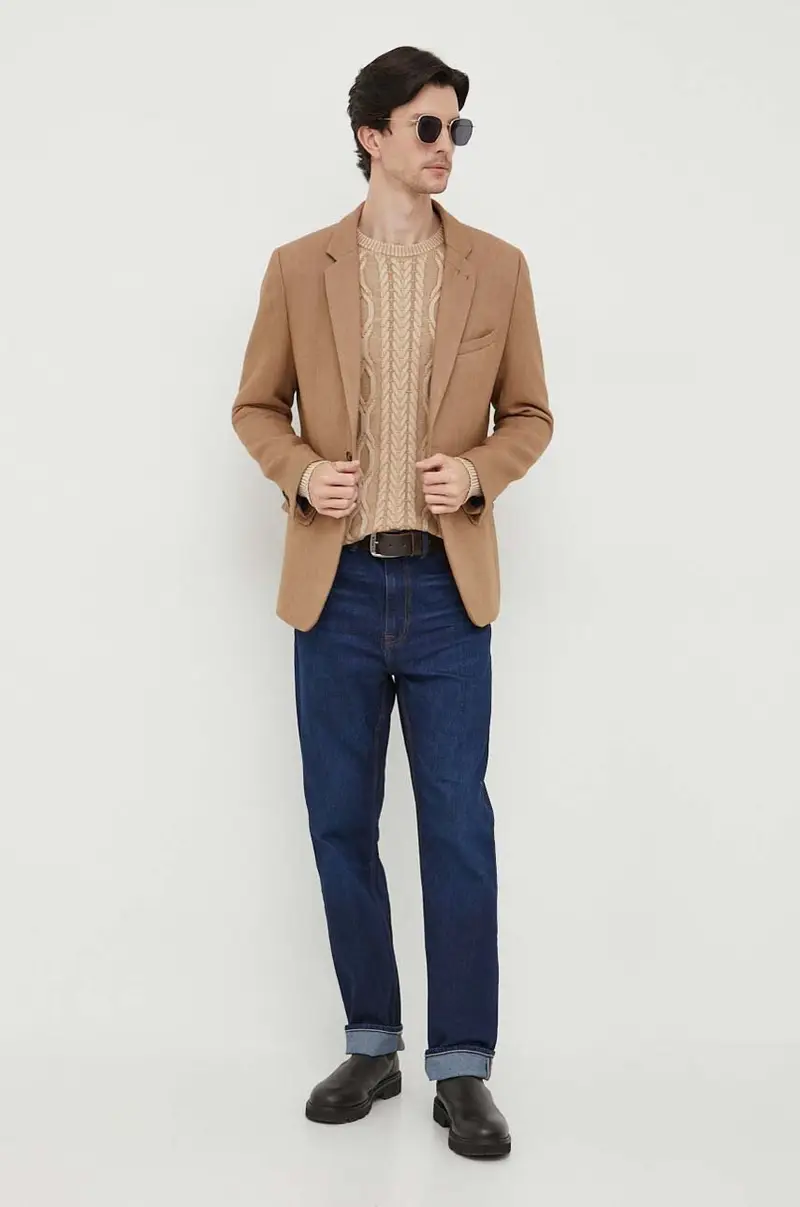 maglione uomo Beige miniatura 2