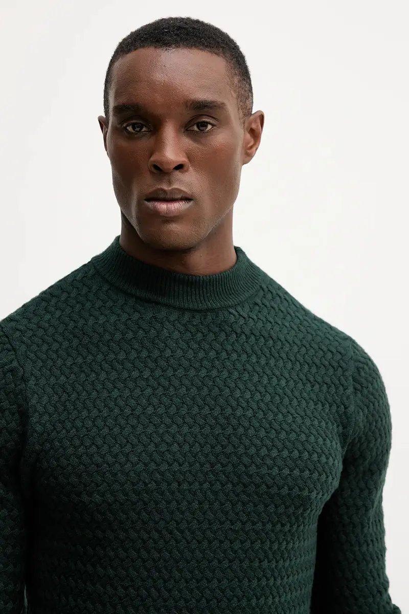 maglione uomo colore verde M5BR38 Z2ZK2 miniatura 4