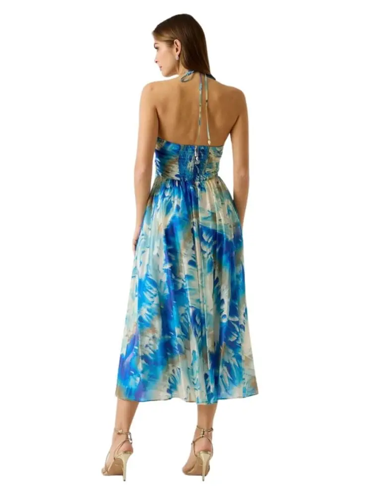 marciano abito midi motivo floreale azzurro miniatura 2