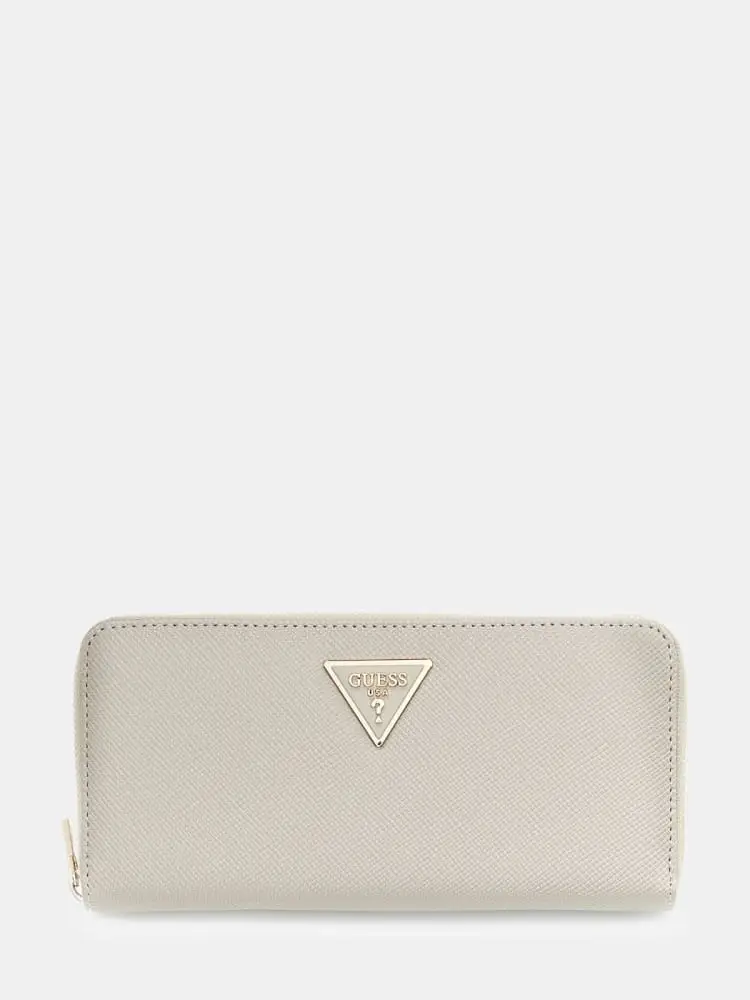 maxi portafoglio donna laurel zip around in ecopelle saffiano beige